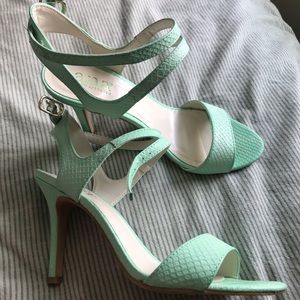 Teal high heels